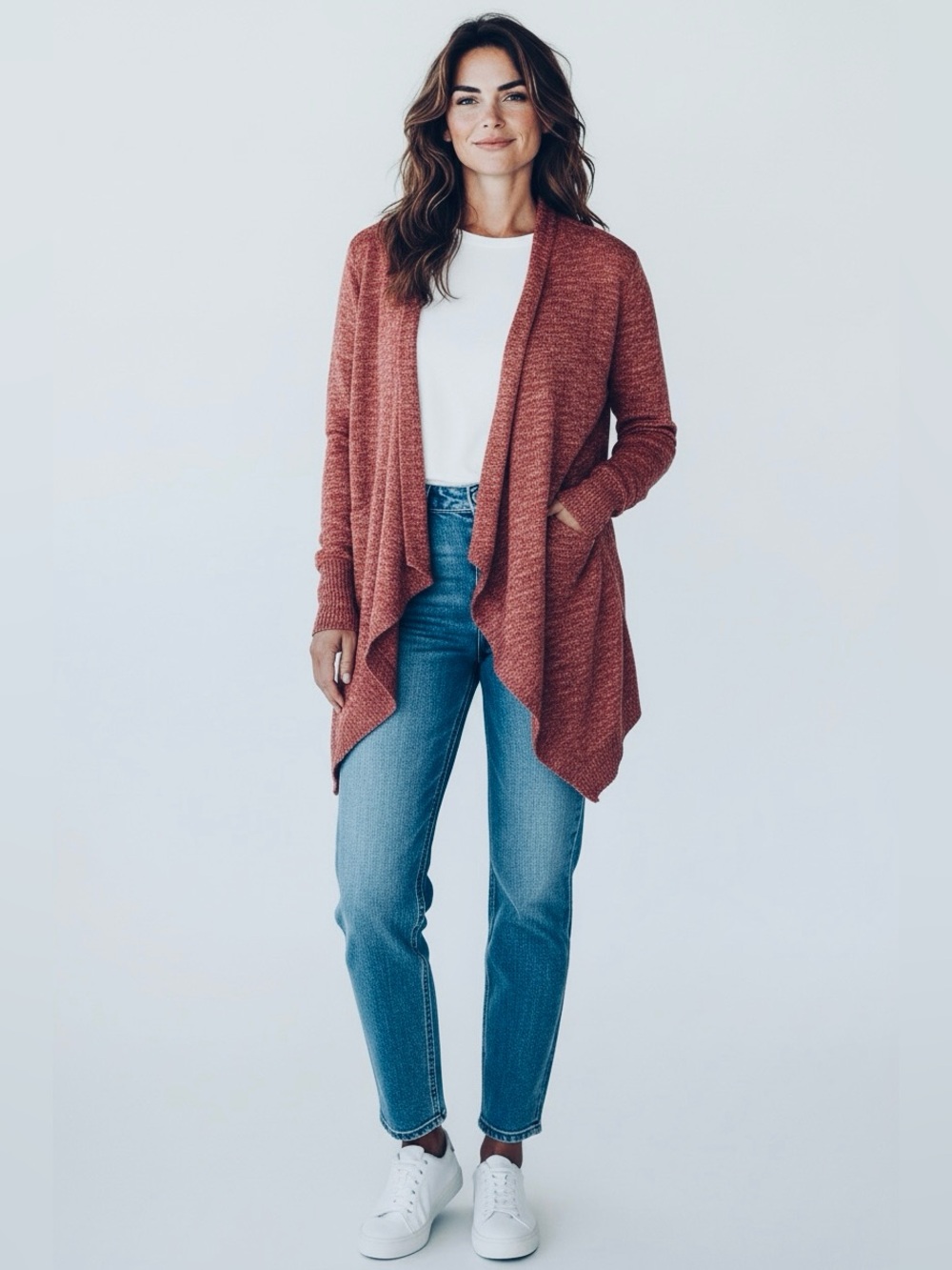 Oversize Asymmetrical Marsala Open Women’s Cardigan Size Large NWT